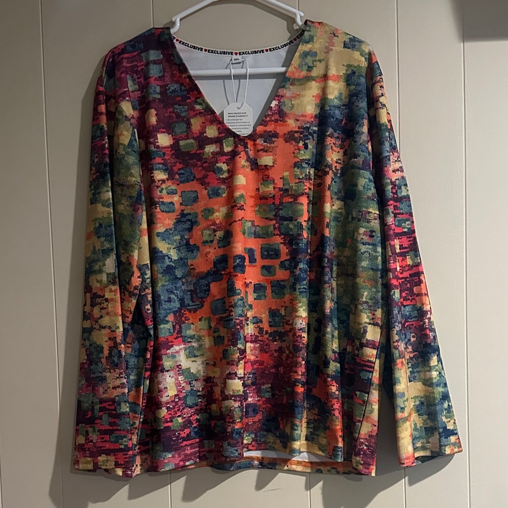 Vibrant Multicolor Long Sleeve Women's Top